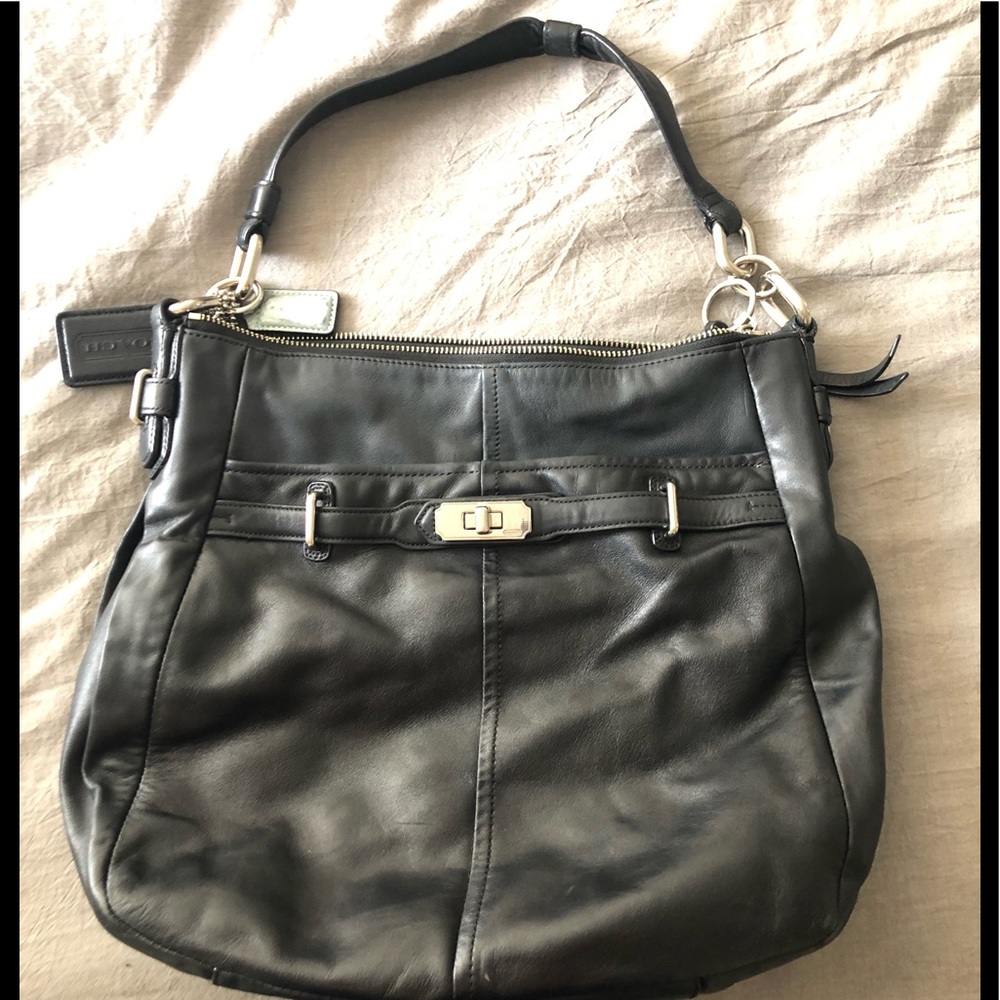 Coach black leather purse